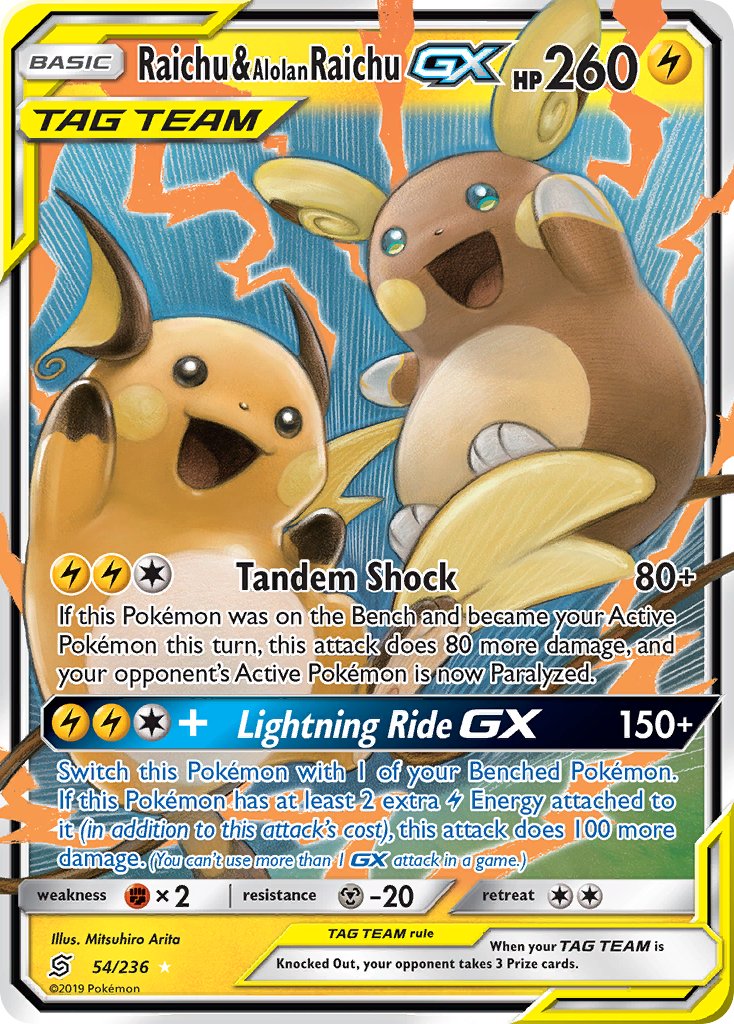 Raichu & Alolan Raichu GX 54-236