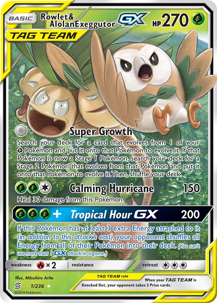 Rowlet & Alolan Exeggutor GX 1-236