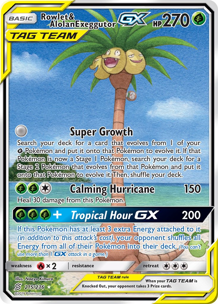 Rowlet & Alolan Exeggutor GX 215-236 - FULL ART