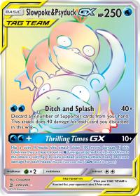 pokemon sm unified minds slowpoke psyduck gx 239 236 rainbow rare