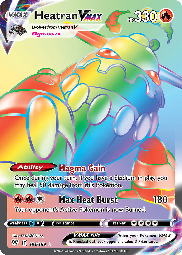 Heatran VMAX - 191-189 RAINBOW RARE