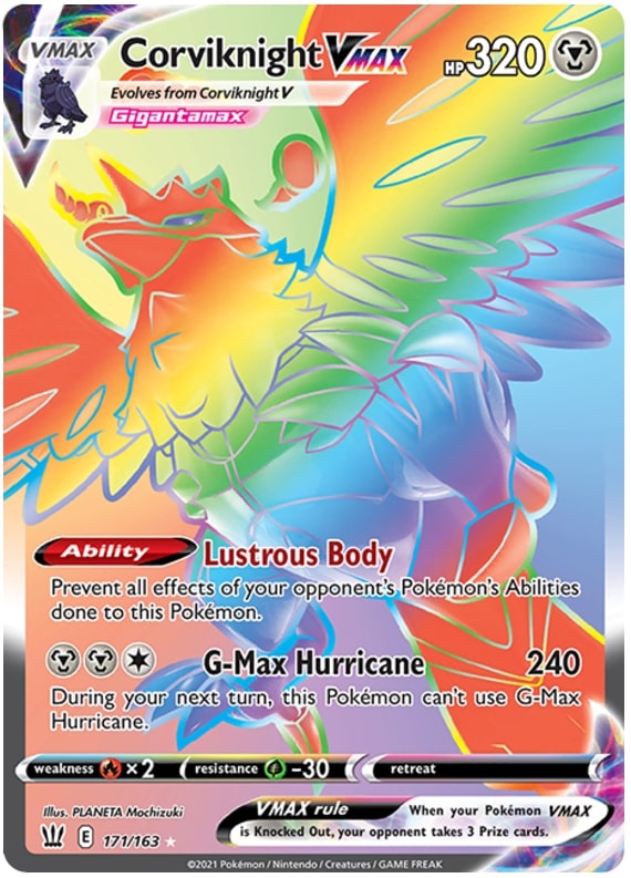 Corviknight VMAX 171-163 RAINBOW RARE