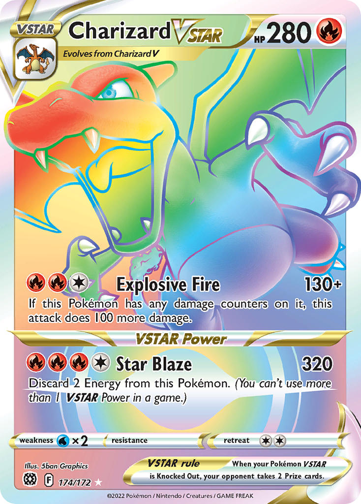 Charizard V STAR - 174-172 - RAINBOW RARE
