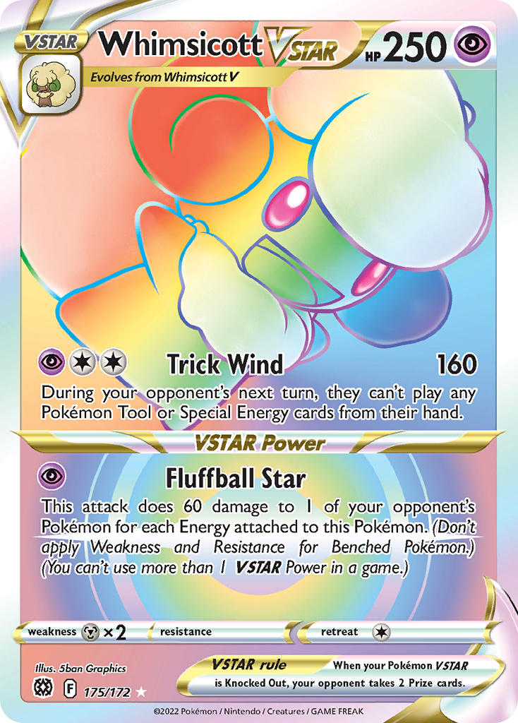 Whimsicott VSTAR - 175-172 - RAINBOW RARE