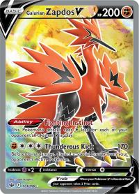 pokemon ss chilling reign galarian zapdos v 173 198 full art