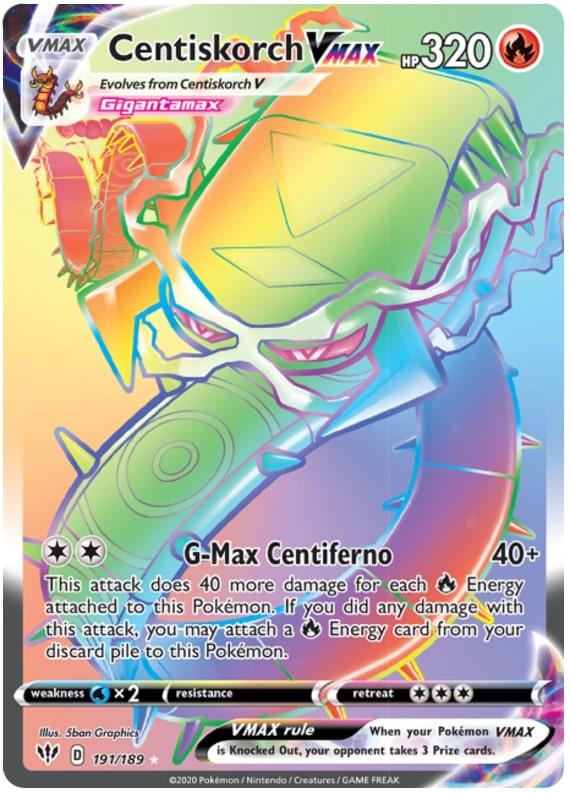 Centiskorch VMAX 191-189 - RAINBOW RARE