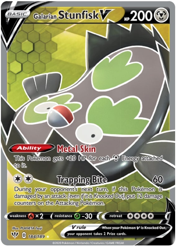 Galarian Stunfisk V 184-189 - FULL ART