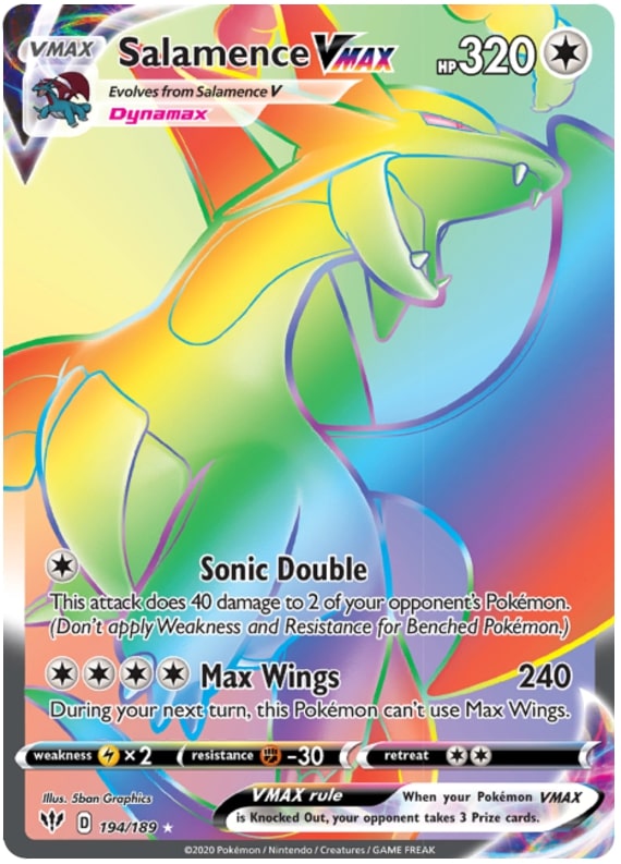 Salamence VMAX 194-189 - RAINBOW RARE