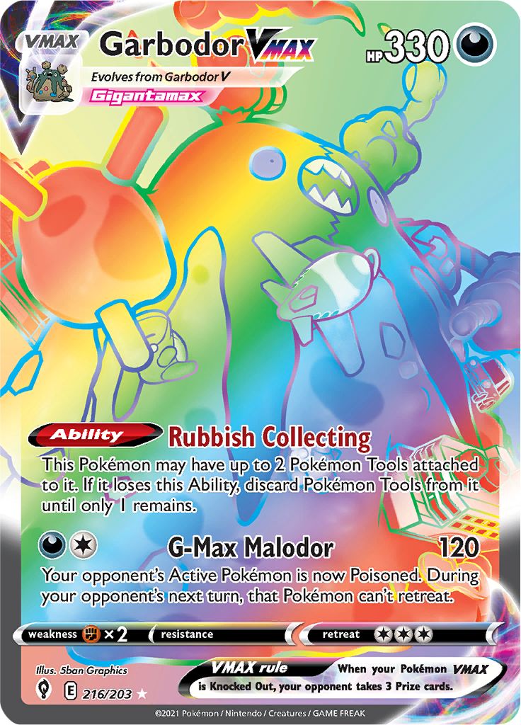 Garbodor VMAX - 216-203 RAINBOW RARE