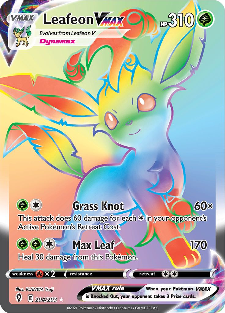 Leafeon VMAX - 204-203 RAINBOW RARE