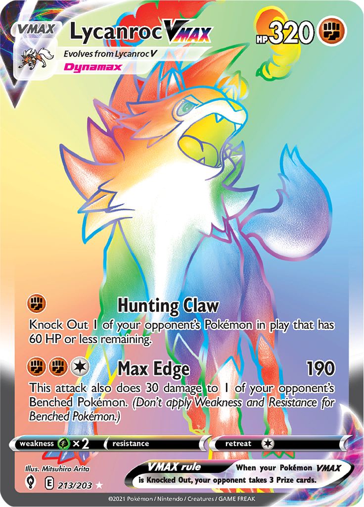 Lycanroc VMAX - 213-203 RAINBOW RARE