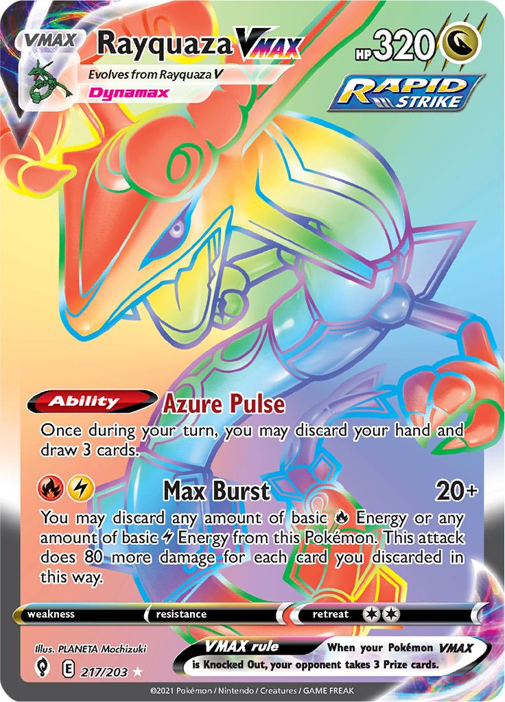 Rayquaza VMAX - 217-203 RAINBOW RARE