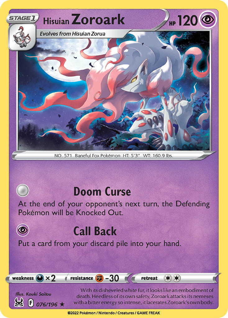 Hisuian Zoroark - 076-196 (RH)