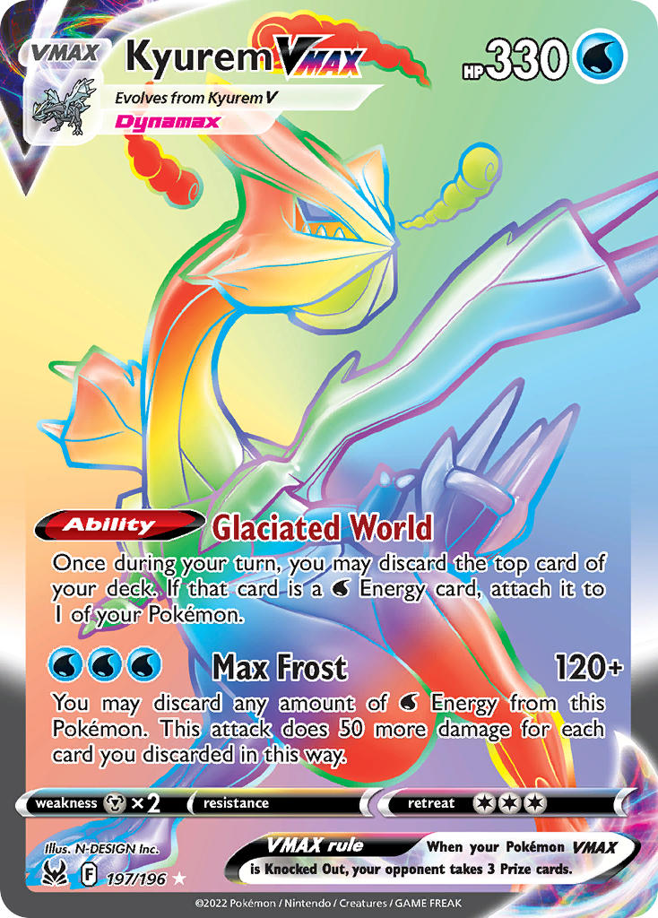 Kyurem VMAX - 197-196 RAINBOW RARE