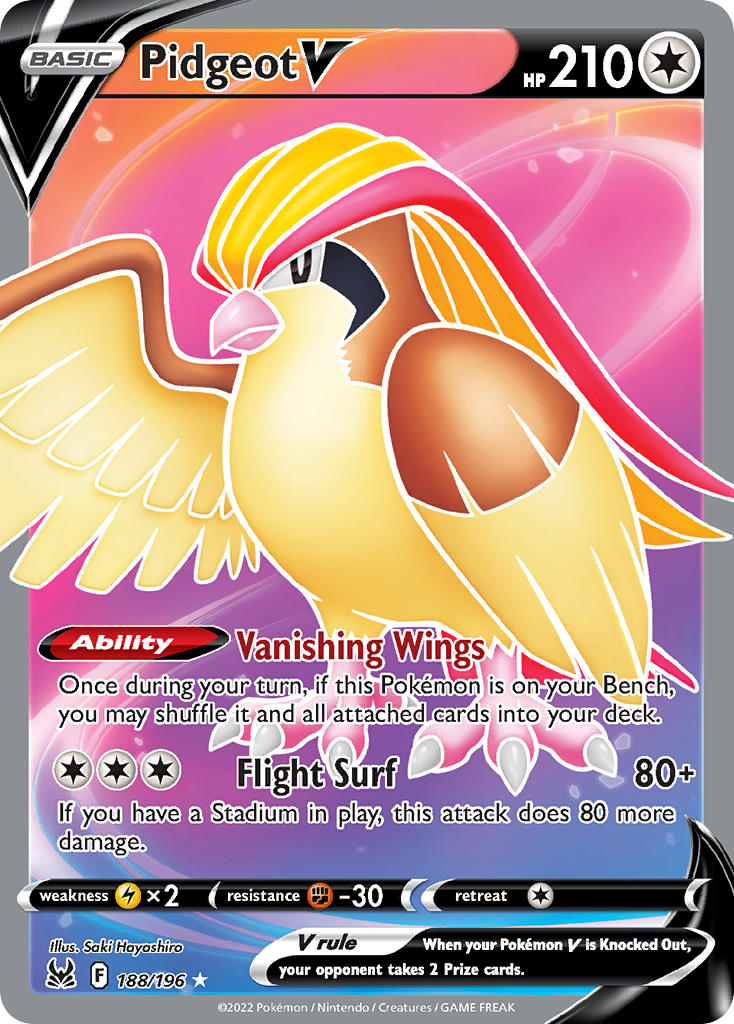 Pidgeot V - 188-196 FULL ART