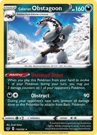 pokemon ss sword shield base set galarian obstagoon 119 202