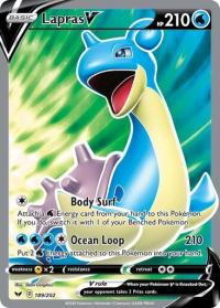 pokemon ss sword shield base set lapras v 189 202 full art