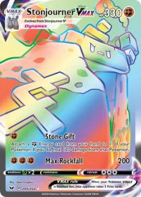 pokemon ss sword shield base set stonjourner vmax 205 202 rainbow rare