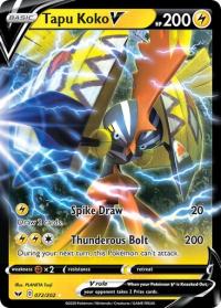 pokemon ss sword shield base set tapu koko v 072 202