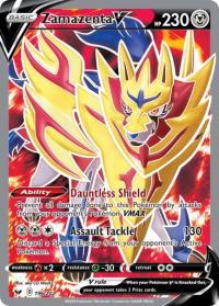 pokemon ss sword shield base set zamazenta v 196 202 full art