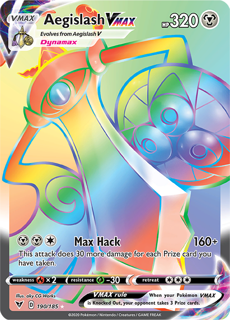 Aegislash VMAX 190-185 - RAINBOW RARE