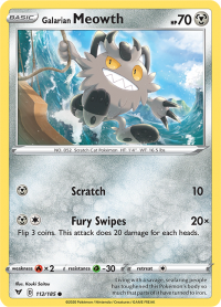 pokemon ss vivid voltage galarian meowth 112 185