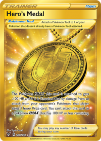 pokemon ss vivid voltage hero s medal 201 185 secret rare
