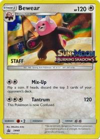 pokemon sun moon prerelease promos bewear sm49 staff pre release promo