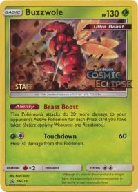 pokemon sun moon prerelease promos buzzwole sm218 staff pre release promo