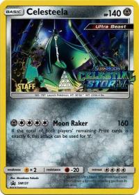 pokemon sun moon prerelease promos celesteela sm131 staff pre release promo