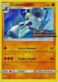 pokemon sun moon prerelease promos crabominable sm47 staff pre release promo