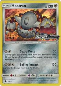 pokemon sun moon prerelease promos heatran sm96 staff pre release promo