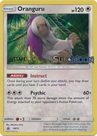 pokemon sun moon prerelease promos oranguru sm13 staff pre release promo