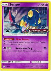 pokemon sun moon prerelease promos seviper sm46 staff pre release promo