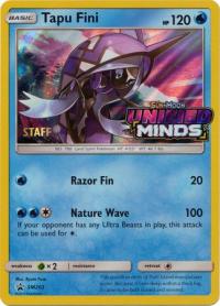 pokemon sun moon prerelease promos tapu fini sm203 staff pre release promo