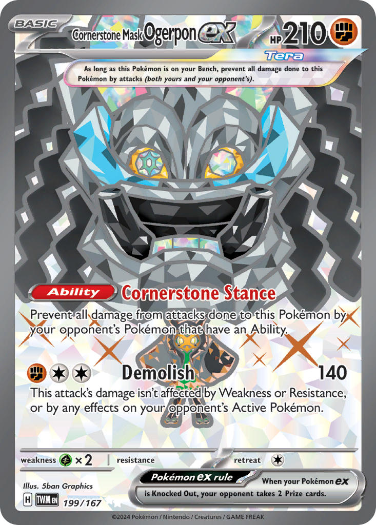 Cornerstone Mask Ogerpon EX - 199-167 - FULL ART