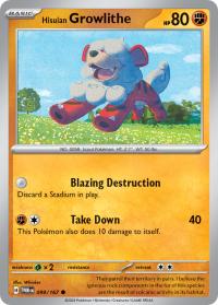 pokemon sv twilight masquerade hisuian growlithe 099 167