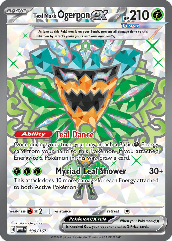 Teal Mask Ogerpon EX - 190-167 - FULL ART