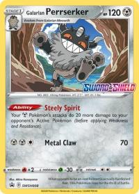 pokemon sword shield pre release promos galarian perrserker swsh008 prerelease promo