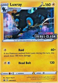 pokemon sword shield pre release promos luxray swsh023 staff