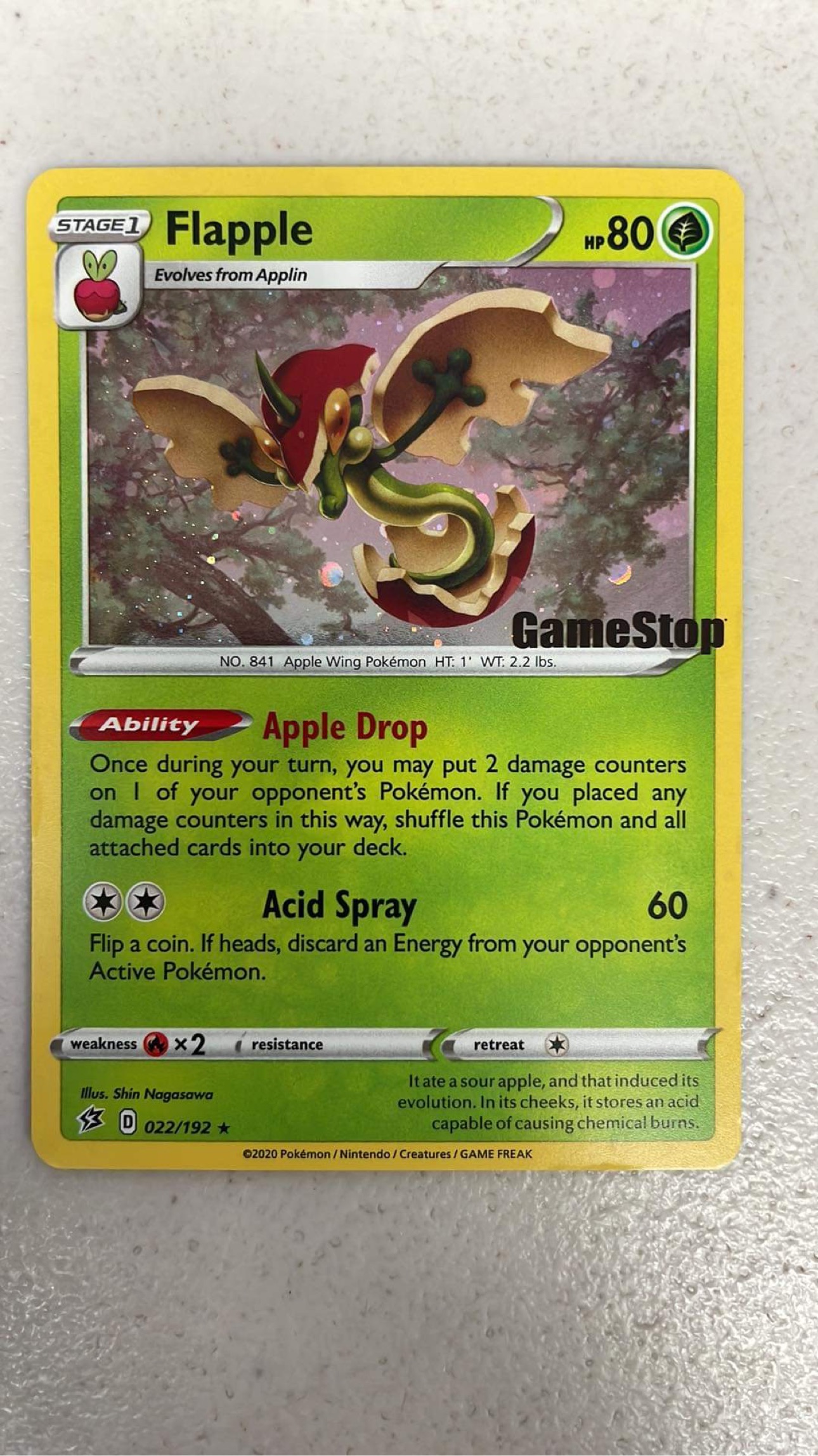 Flapple - 022-192 - 2021 Gamestop Holo Promo