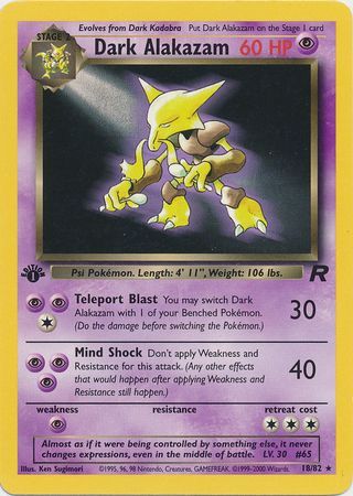 Dark Alakazam  18-82  1st edition