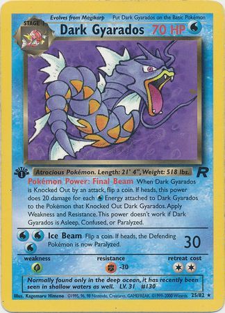 Dark Gyarados 25-82 1st edition