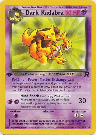 Dark Kadabra 39-82 1st edition