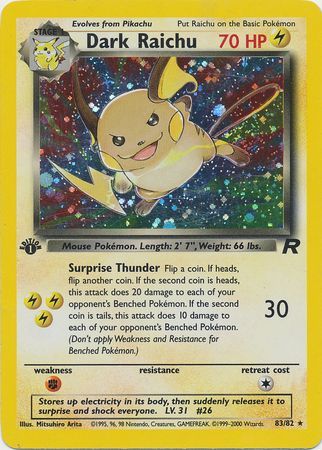 Dark Raichu 83-82 1st edition