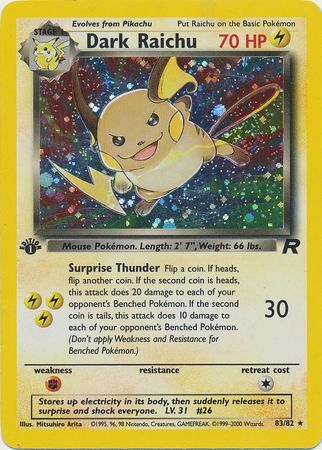 Dark Raichu 83-82  1st edition