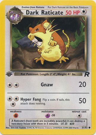 Dark Raticate 51-82  1st edition