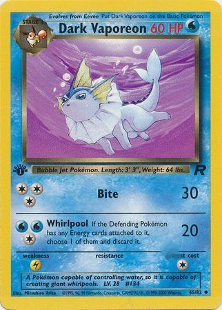 Dark Vaporeon 45-82 1st edition
