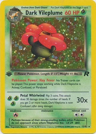 Dark Vileplume 13-82 1st edition