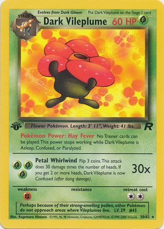 Dark Vileplume 30-82 1st edition